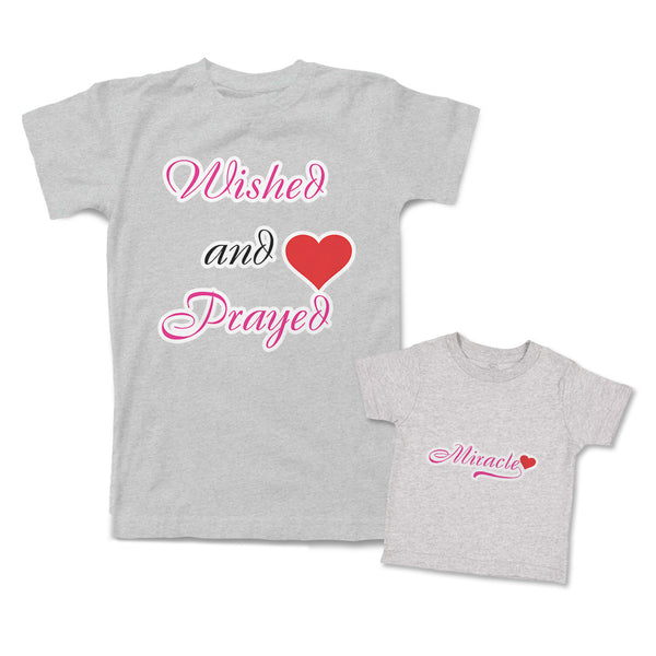 Mommy and Me Outfits Wished and Prayed Heart Miracle Love Cotton