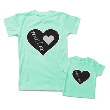 Mommy and Me Outfits Mother Daughter Love Heart Cotton