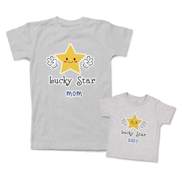 Mommy and Me Outfits Lucky Star Mom Baby Smiling Star Cotton