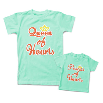 Mommy and Me Outfits Queen Princess of Hearts Crown Cotton