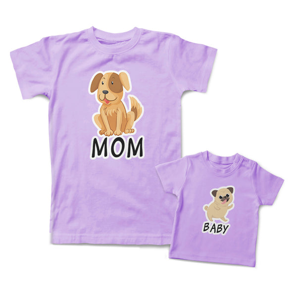 Mommy and Me Outfits Mom Dog Baby Pug Animal Cotton