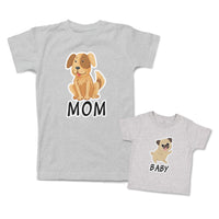 Mommy and Me Outfits Mom Dog Baby Pug Animal Cotton