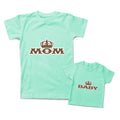 Mommy and Me Outfits Mom Baby Crown Cotton