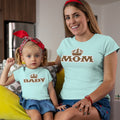 Mommy and Me Outfits Mom Baby Crown Cotton