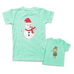 Mommy and Me Outfits Snowman Elf Christmas Occasion Cartoon Cotton