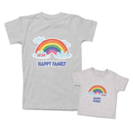 Mommy and Me Outfits Mom Baby Happy Family Rainbow Clouds Cotton
