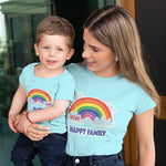 Mom Baby Happy Family Rainbow Clouds