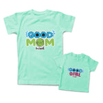 Mommy and Me Outfits Good Mom Girl Sweet Eyes Leaves Cotton