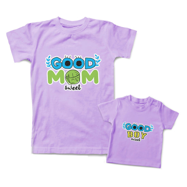 Mommy and Me Outfits Good Mom Boy Sweet Eyes Leaves Cotton