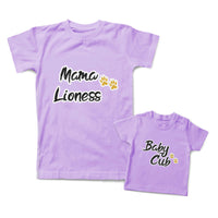 Mommy and Me Outfits Mama Lioness Baby Cub Paw Prints Cotton