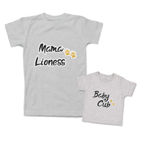 Mommy and Me Outfits Mama Lioness Baby Cub Paw Prints Cotton