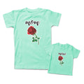 Mommy and Me Outfits Mom Mini Rose Flower Cotton