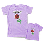 Mommy and Me Outfits Mom Mini Rose Flower Cotton
