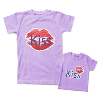 Mommy and Me Outfits Kiss Red Lips Mothers Love Affection Cotton