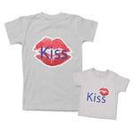 Mommy and Me Outfits Kiss Red Lips Mothers Love Affection Cotton