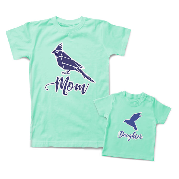 Mommy and Me Outfits Mom Daughter Crafts Bird Cotton