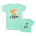 Mommy and Me Outfits Mom Son Crafts Bird Cotton