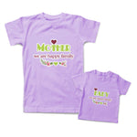 Mommy and Me Outfits Mother Baby We Are Happy Family Heart Flowers Cotton