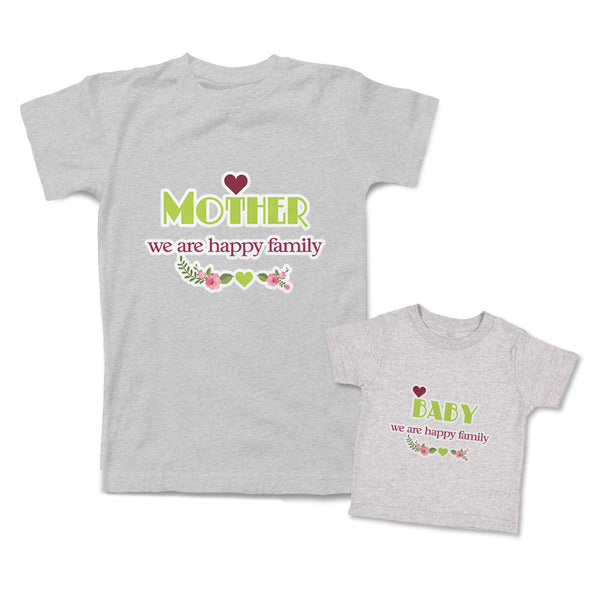 Mommy and Me Outfits Mother Baby We Are Happy Family Heart Flowers Cotton