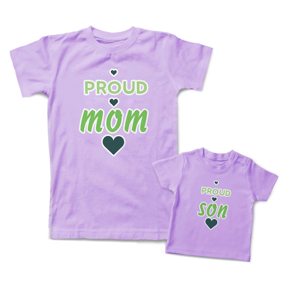 Mommy and Me Outfits Proud Mom Son Heart Cotton