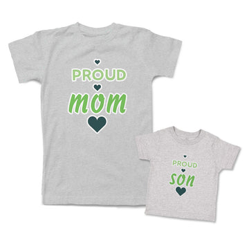 Mommy and Me Outfits Proud Mom Son Heart Cotton