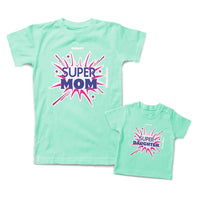 Mommy and Me Outfits Super Mom Daughter Sparkling Crackers Cotton