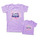 Mommy and Me Outfits Super Mom Daughter Sparkling Crackers Cotton