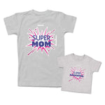 Mommy and Me Outfits Super Mom Daughter Sparkling Crackers Cotton