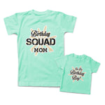 Mommy and Me Outfits Birthday Squad Mom Sparkle I Am The Boy Cotton