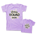 Mommy and Me Outfits Birthday Squad Mom Sparkle I Am The Boy Cotton