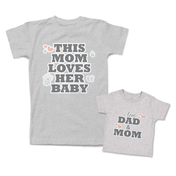 Mommy and Me Outfits Mom Loves Her Baby Socks I Dad Heart Pacifier Cotton