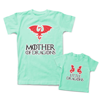 Mommy and Me Outfits Mother of Dragons Little Cute Dragons Cotton