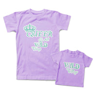 Mommy and Me Outfits Queen of All Wild Things Crown Heart Love Cotton