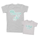 Mommy and Me Outfits Queen of All Wild Things Crown Heart Love Cotton