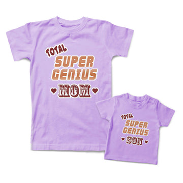 Mommy and Me Outfits Total Super Genius Mom Son Love Heart Cotton