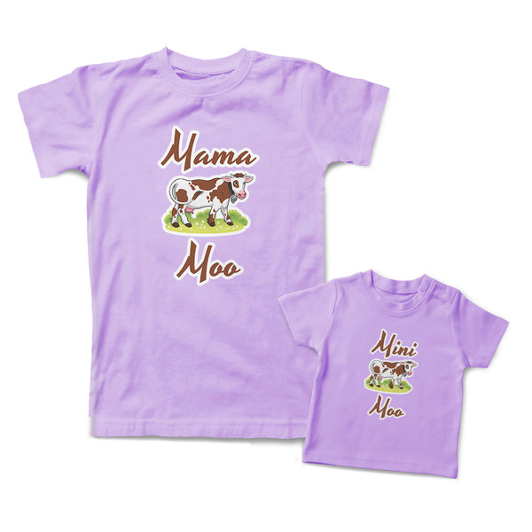 Mommy and Me Outfits Mama Mini Moo Cattle Cow Cotton