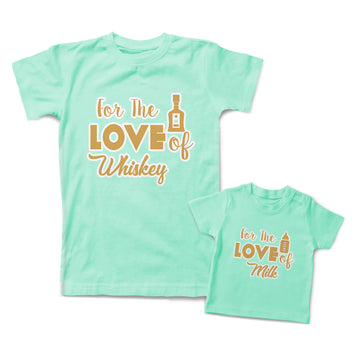 Mommy and Me Outfits For The Love of Milk Whiskey Bottle Cotton