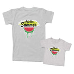 Mommy and Me Outfits Hello Summer Dripping Watermelon Fruit Cotton