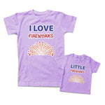 Mommy and Me Outfits I Love Little Fireworks Heart Cotton