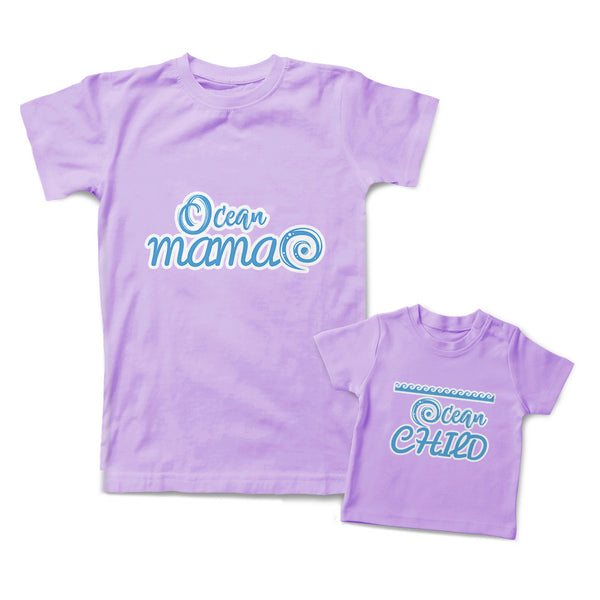 Mommy and Me Outfits Ocean Mama Child Beach Waves Cotton