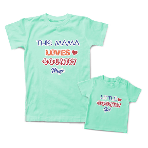Mommy and Me Outfits This Mama Loves Country Music Little Girl Heart Cotton
