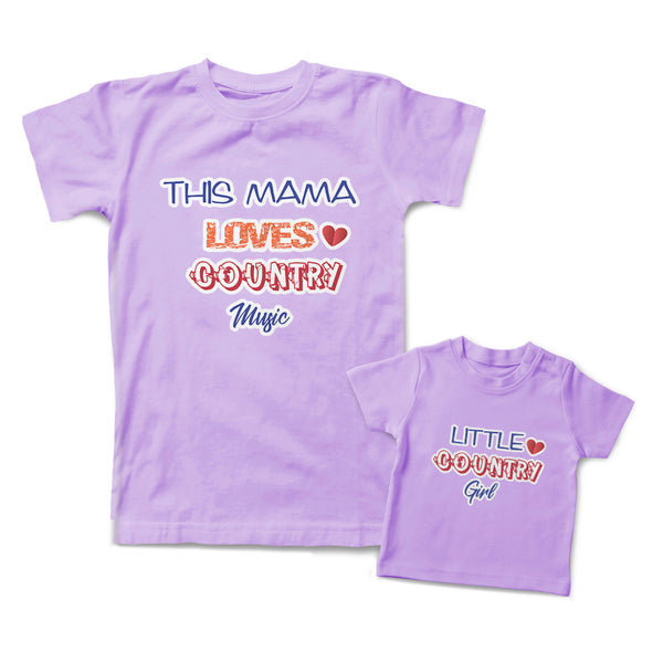 Mommy and Me Outfits This Mama Loves Country Music Little Girl Heart Cotton