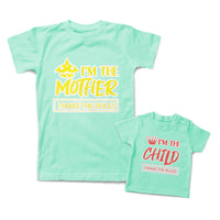 Mommy and Me Outfits I Am The Mom Child I Make The Rules Crown Cotton