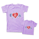 Mommy and Me Outfits Usa Star Heart Love Cotton