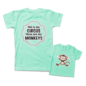 Mommy and Me Outfits This Is My Circus These Monkeys Dancing Cartoon Cotton