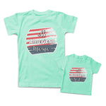 Mommy and Me Outfits All American Mama Girl Stripes Cotton