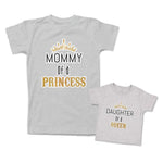 Mommy and Me Outfits Mommy of A Princess Crown Daughter of A Queen Girl Cotton