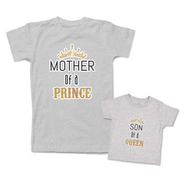 Mommy and Me Outfits Mother of A Prince Son of A Queen Crown Boy Cotton