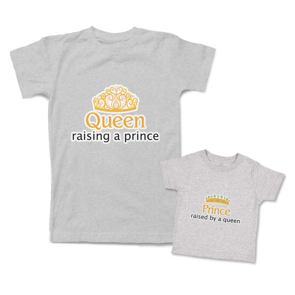 Mommy and Me Outfits Queen Raising A Prince Crown Cotton