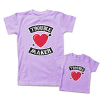 Mommy and Me Outfits Trouble Maker Heart Arrow Cotton